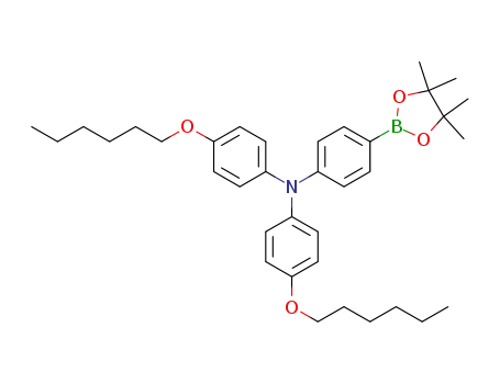 4-(hexyloxy)-N-(4-(hexyloxy)phenyl)-N-(4-(4,4,5,5,-tetramethyl-1,3,2-dioxaborolan-2-yl)phenyl)aniline